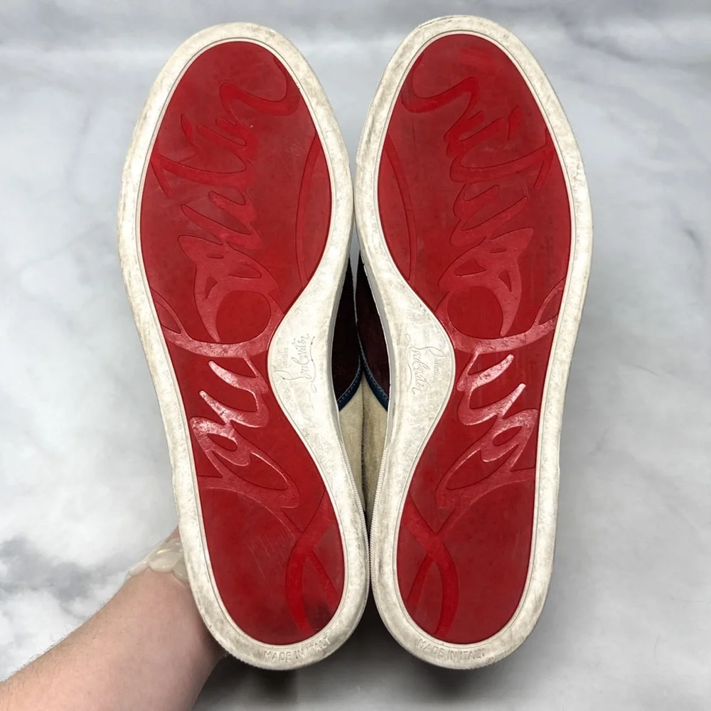 Christian Louboutin Naza Star Suede Leather Cap Toe Slip On Sneaker Shoe Mens 43 - Picture 10 of 15